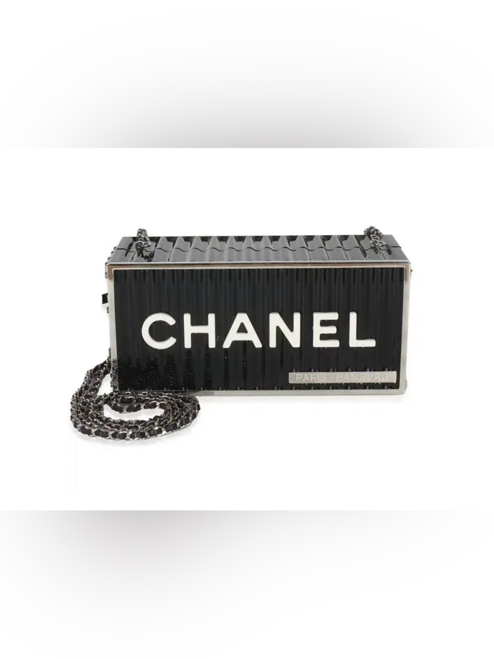 ChaneI Black Shipping Container Minaudiere Bag Rare / Collectible Statement